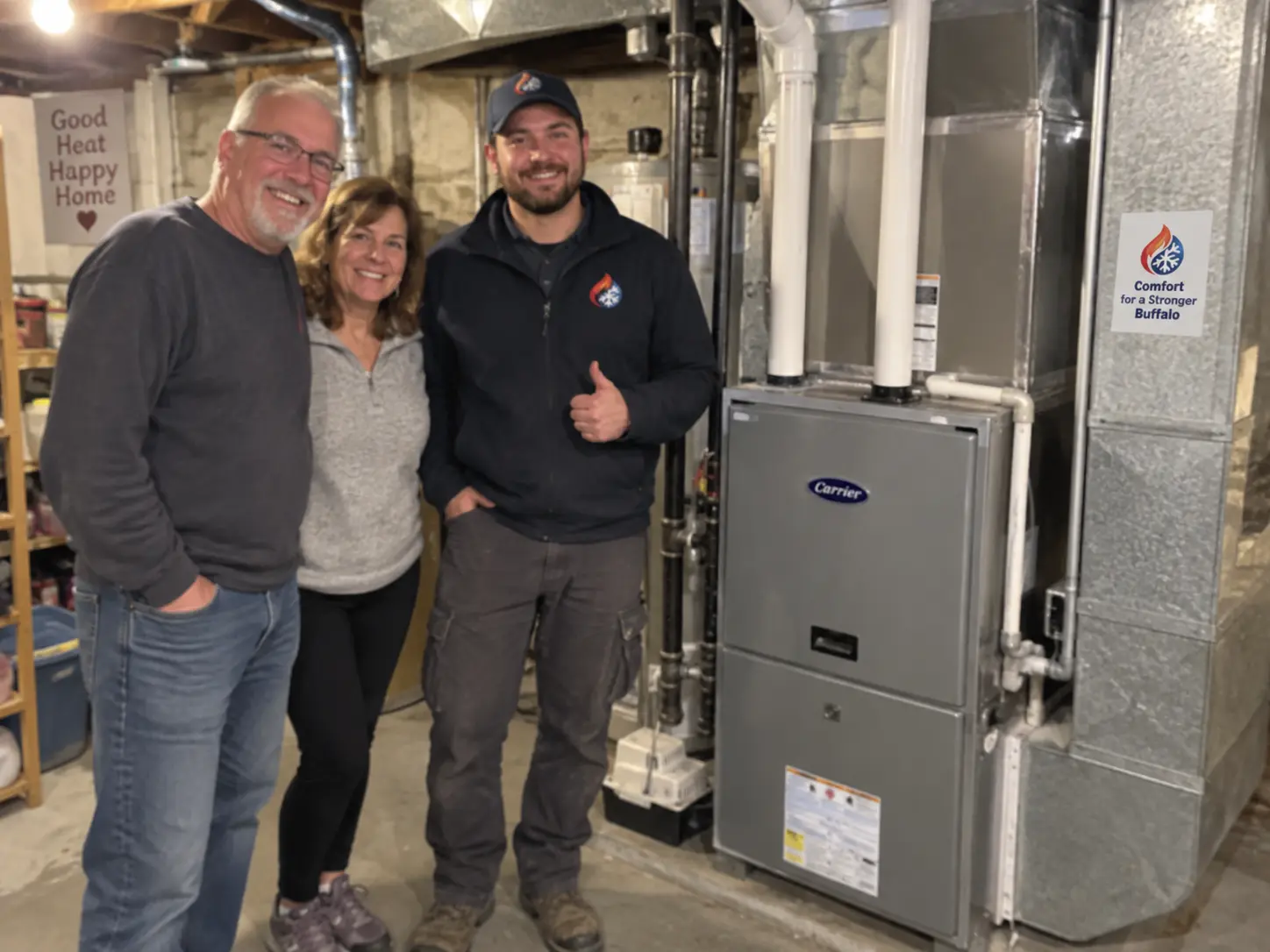 Residential furnace maintenance work in progress